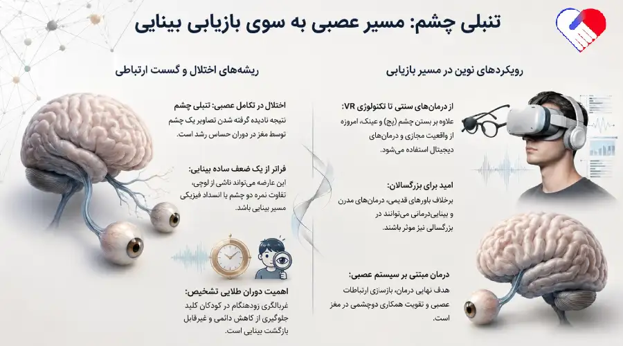 تنبلی چشم، مسیرهای عصبی بینایی و درمانهای نوین بازتوانی بینایی تنبلی چشم، مسیرهای عصبی بینایی و درمانهای نوین بازتوانی بینایی