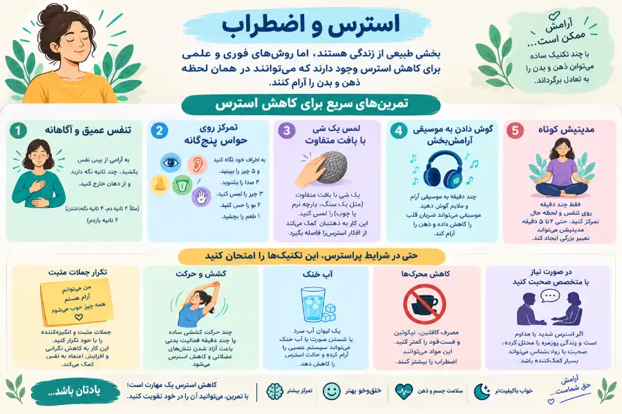 کاهش اضطراب و استرس کاهش اضطراب و استرس